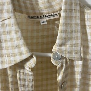 Smith & Hawken Cream Buttoned Midi Dress